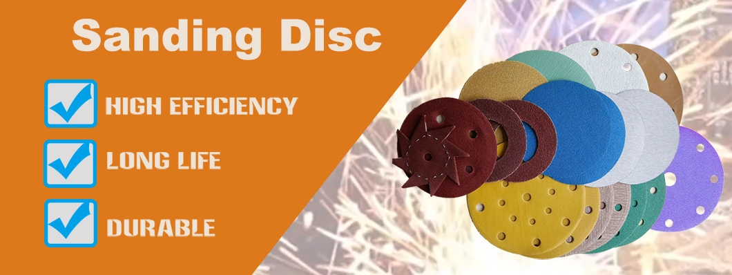 Abrasive Factory 4" 4.5" 5" 6" 7" 9" Aluminium Oxide Red White Yellow Green Hook&Loop Velcro Sanding Disc Sandpaper Sanding Disc for furniture, Metal, Paint