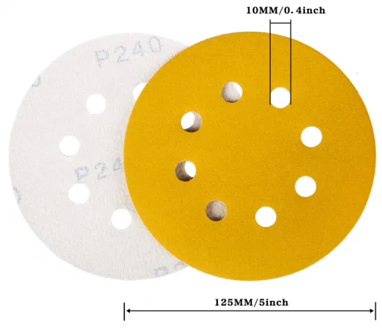 Papier de verre obital rond à crochet et boucle doré